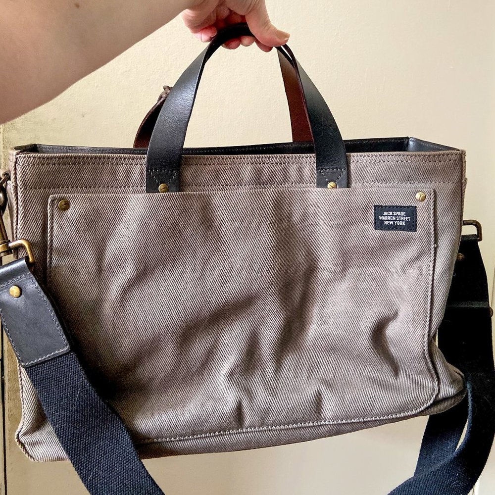 NWT Jack Spade Work Twill Briefcase Messenger Bag